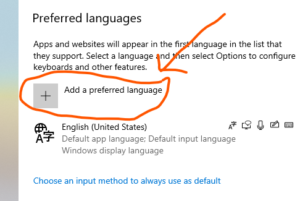 Add a Language in Windows 10