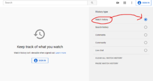 select watch history